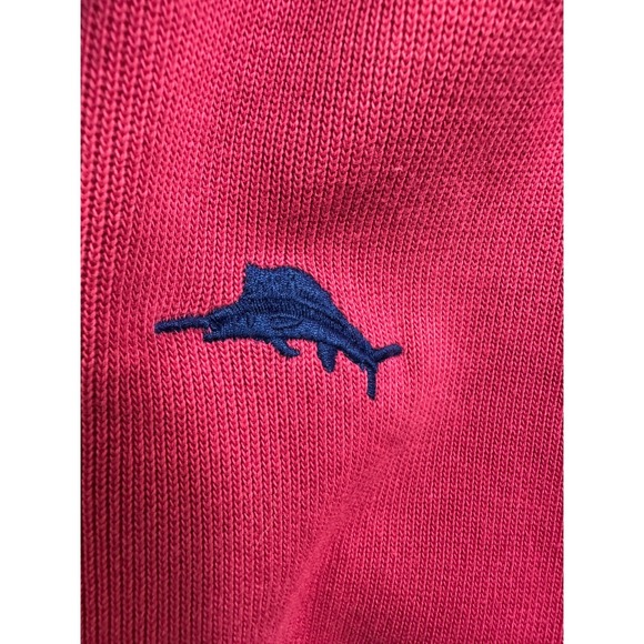 Tommy Bahama Men's 1/4 Zip Pullover Sweatshirt coral Pink size Large Cotton Logo - Picture 3 of 12